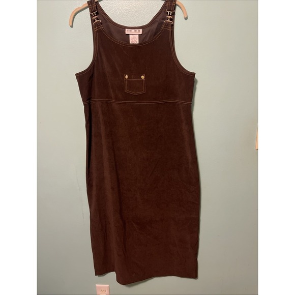 Dresses & Skirts - Miss Dorby Women's 14 Dress Faux Suede Tank Boho Hippie Lagen Brown